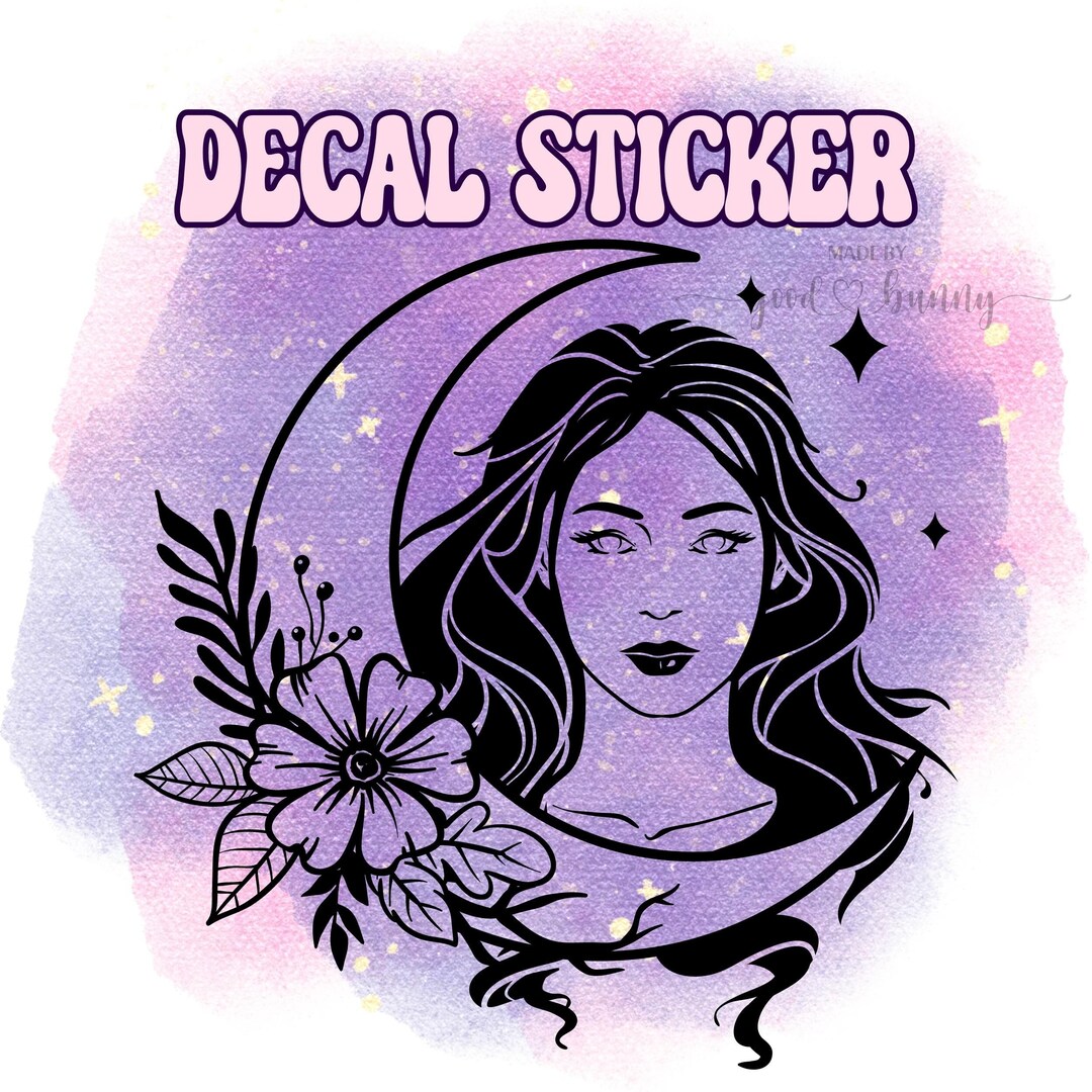 Celestial Girl Decal Sticker | Boho Decal Sticker | Moon Decal Sticker ...