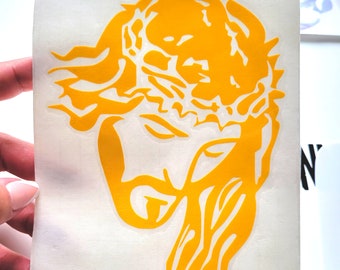 Jesus Face Vinyl Decal | Christian Religious Sticker