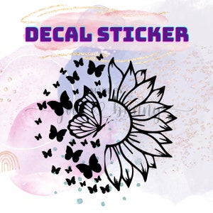 Schmetterling Sonnenblume Aufkleber Aufkleber | Boho Aufkleber Aufkleber | Natur Sticker Sticker