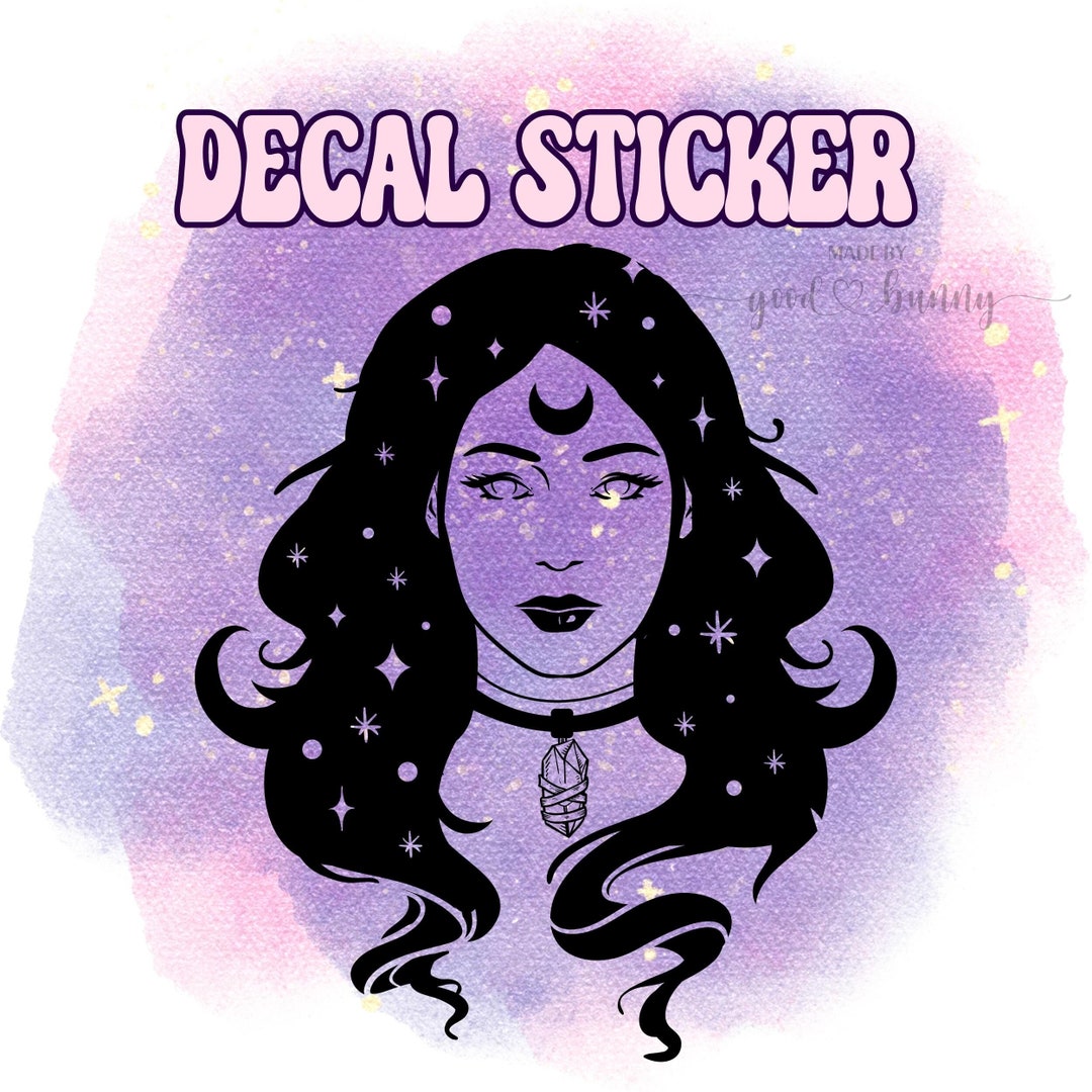 Celestial Girl Decal Sticker | Boho Decal Sticker | Moon Decal Sticker ...