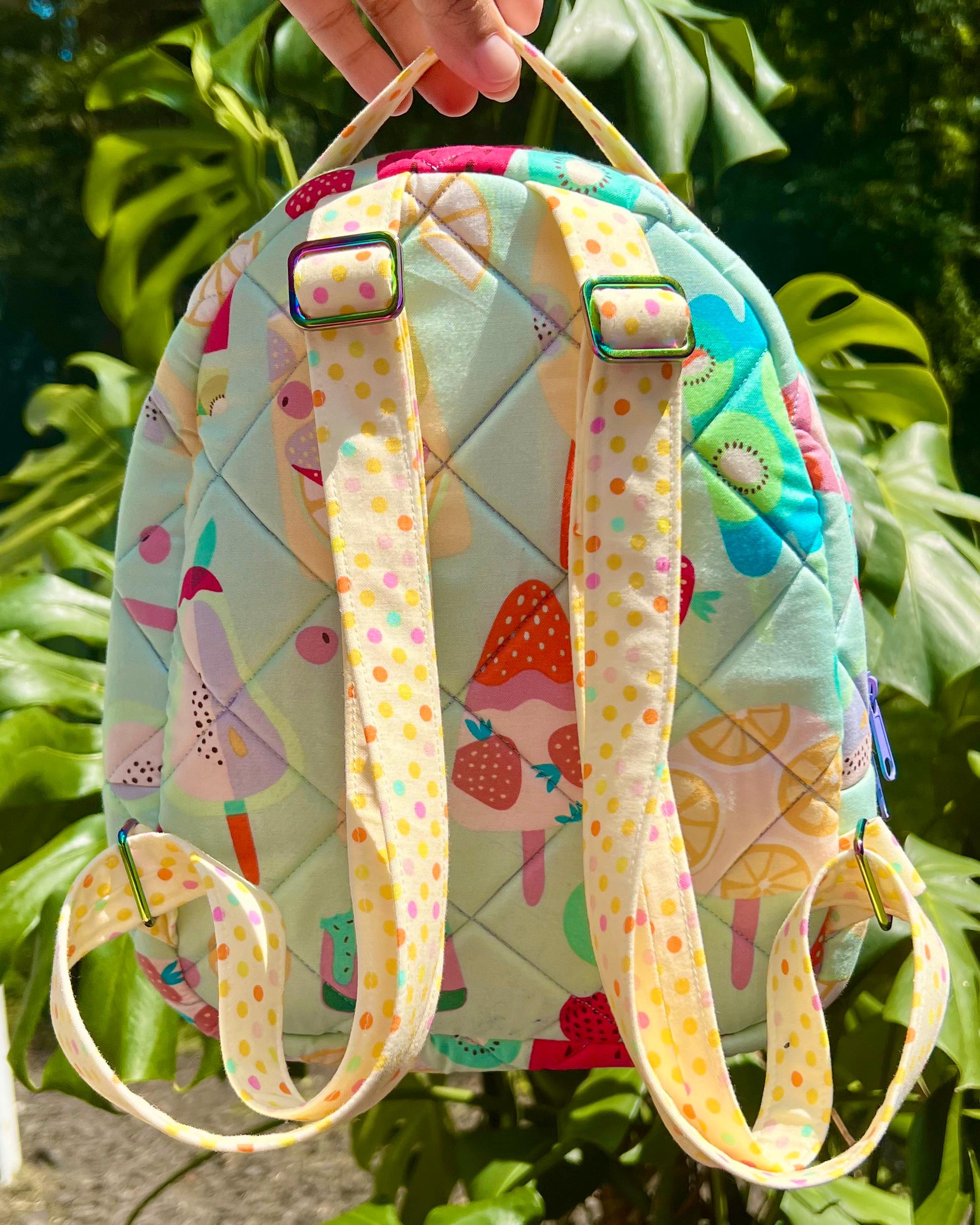Vintage Alexander Henry Multi Culti Class Backpack Small Quilted Mini Backpack: Alexander Henry Fabric, Toddler  main image 3