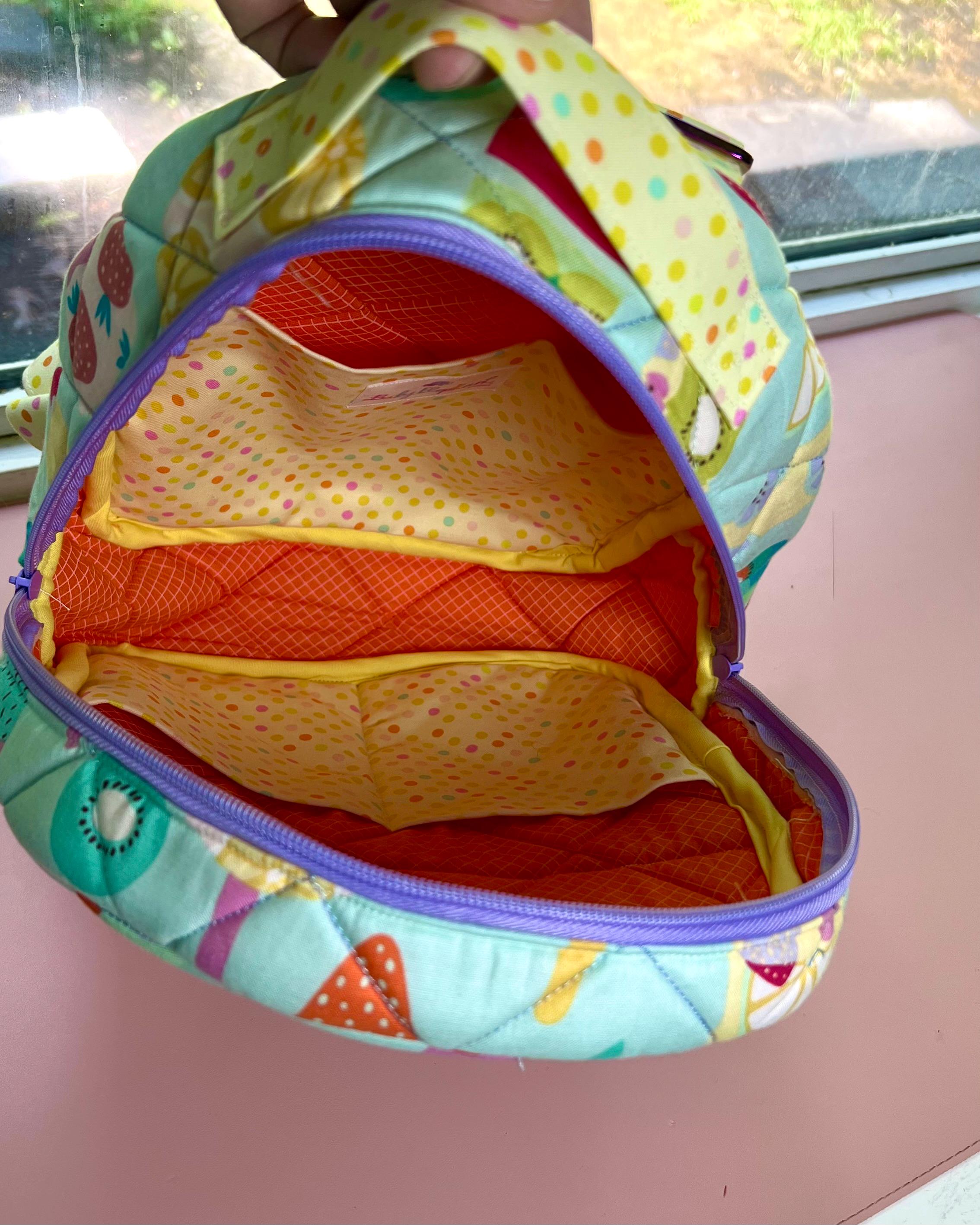 Vintage Alexander Henry Multi Culti Class Backpack Small Quilted Mini Backpack: Alexander Henry Fabric, Toddler  main image 4