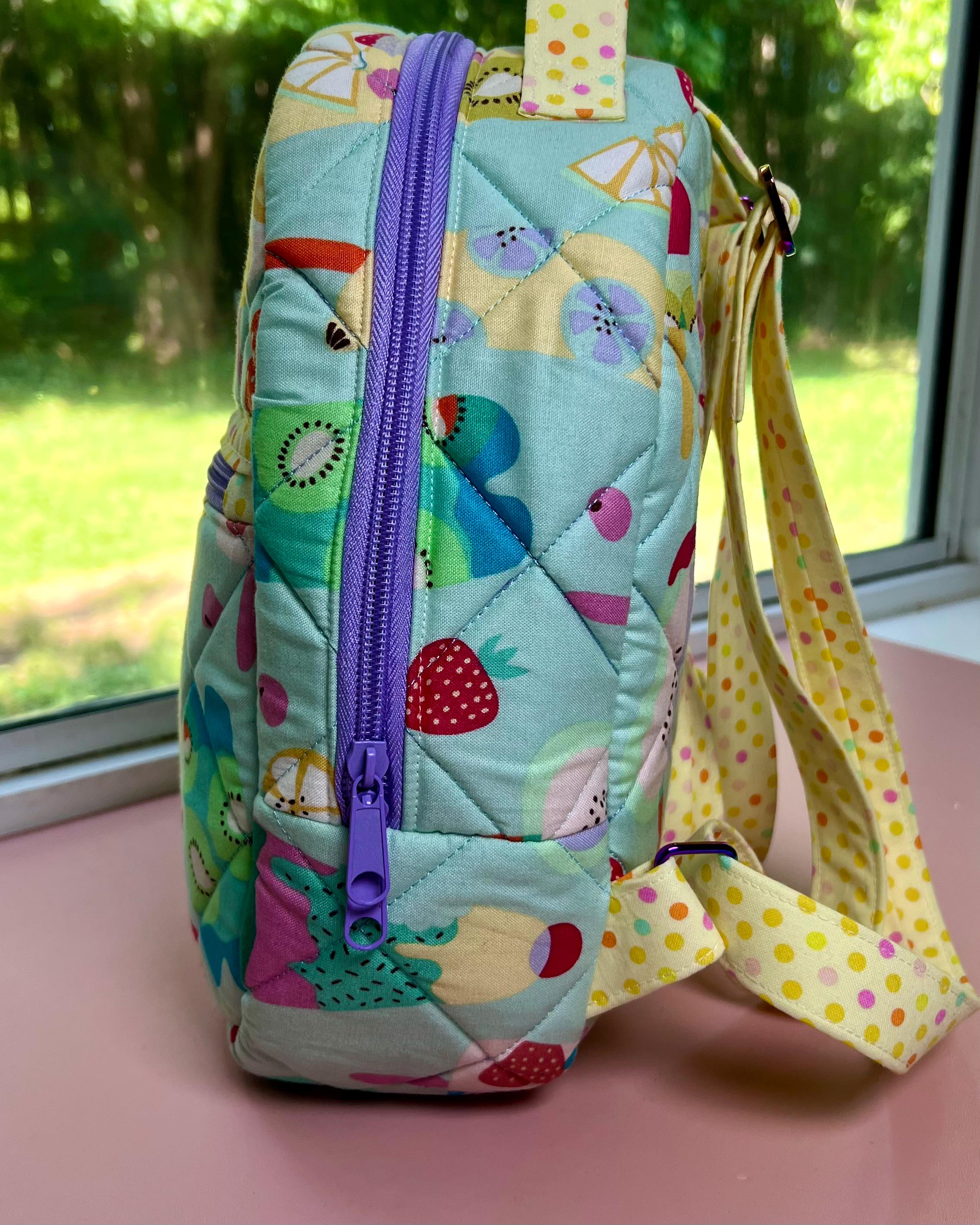 Vintage Alexander Henry Multi Culti Class Backpack Small Quilted Mini Backpack: Alexander Henry Fabric, Toddler  main image 2