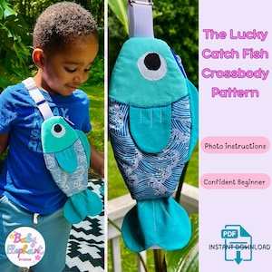 Lucky Catch Fish Crossbody Bag PDF Pattern – Beginner Sewing Project (Digital Download)