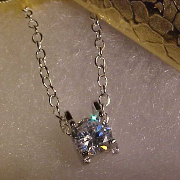 etsy Y-93"Rock-A-Bye-Baby-Cradle" unique style shape brillant clarity 7.5mm round cubic zirconium simulated diamond pendant necklace jewelry