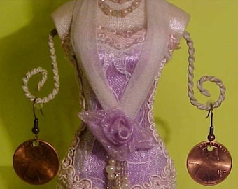 Original REAL  PENNYS COIN Money Dangle Earrings    Pennies From Heaven!!   : )