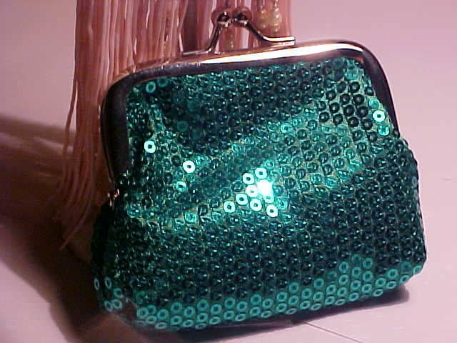 Green Retro Sequin Rose Wedding Bags Bead Embroider Clutch Bags