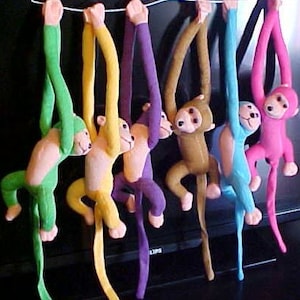 Stuffed Monkey With Velcro Hands Etsy