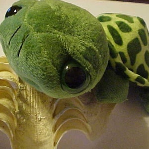 Adorable Cute Soft Cuddle Plush CHILDS Stuffed 8&quot; Iength Green TURTLE-Tortoise Also Receive + FREE! Plush Soft Teddy Bear. See All Pictures.