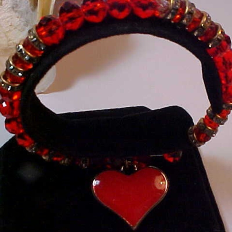 Red Heart Beaded Bracelet