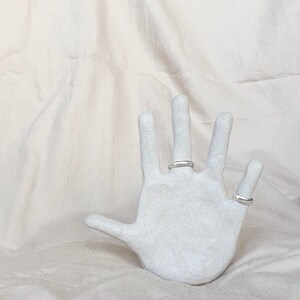 Handmade Ceramic Hand Ring Holder / Ornament - Matte White