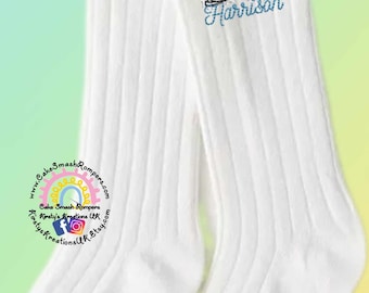 Personalized Baby Hercules ONEder Boy Socks – Embroidered Cotton Rich Knee High Socks
