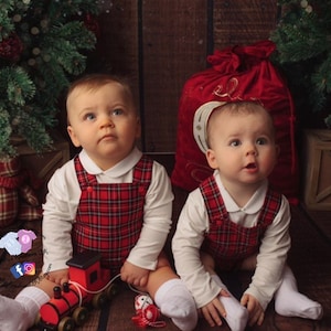 Handmade Tartan Plaid Christmas Romperall: Personalized Scottish Outfit bild 3