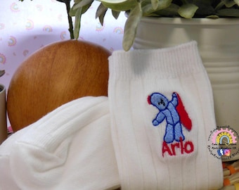 Personalised Iggle Piggle Inspired Baby/Infant/Toddler/Childrens Sock Cotton Knee Sock Night Garden Birthday Outfit Character Sock boy girl