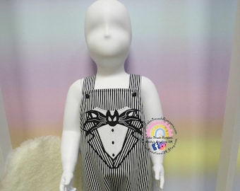 Jack Skellington Themed Outfit Children's Halloween Cosplay Autumn Outfit Skeleton Jack Nightmare Before Christmas Kids Outfit Shortalls
