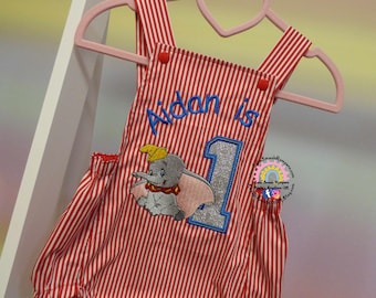 Dumbo 1st Birthday Romper: Circus Cake Smash Outfit