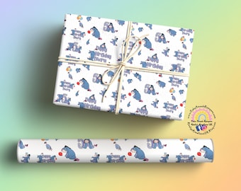 Eeyore & Pooh Bear Gift Wrap: Luxury Birthday Wrapping Paper, Personalised