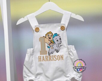 Handmade Baby Hercules ONEder Boy Themed First Birthday Cake Smash Romper