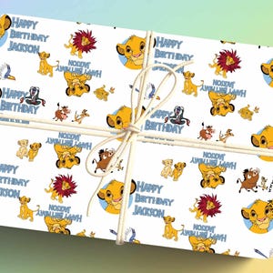 Personalized Lion King Gift Wrap - Custom Birthday Paper