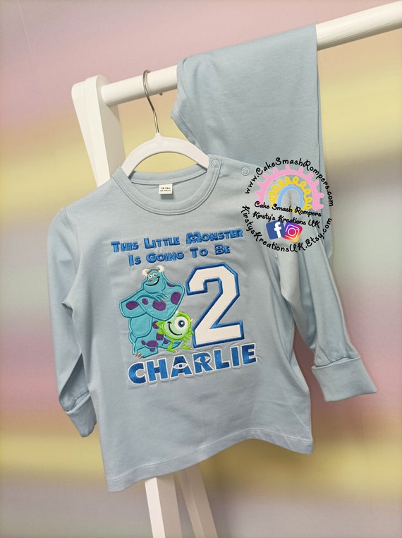 Monsters Inc When I Wake up I Will Be 100 Organic Cotton Jersey PJ Set. 1st 2nd 3rd Birthday Pyjama Set Withglow in Dark Blue Pink Boy Girl Etsy Norway