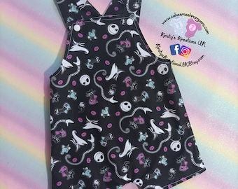 Handmade Cotton Nightmare Before Christmas Shortie Baby Romper - Ideal Gift for a New Baby, Baby Shower Baby Girl Boy Neutral Gifting Idea