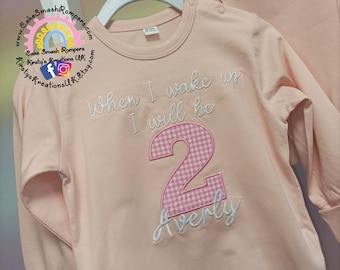 Baby's First Birthday When I Wake Up I Will Be Birthday Pj Pyjama Set - Night before Birthday Pajama's Decorated Item 1st 2nd 3rd Organic