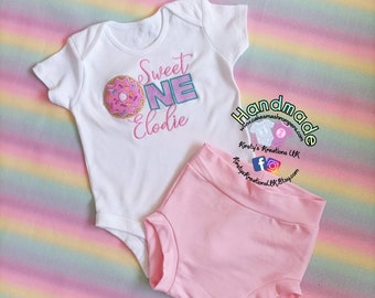 Baby Girl Sweet One Sprinkle Bummies 1st Birthday Cake Smash Outfit Photo Prop Bloomer Outfit Donut Grow Up Sweet One Two Sweet First