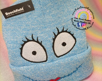Sally Skellington Nightmare Before Christmas Oogie Boogie Man Jack Skellington Themed Beanie - Embroidered Beanie Hat Warm Winter Wool Hat