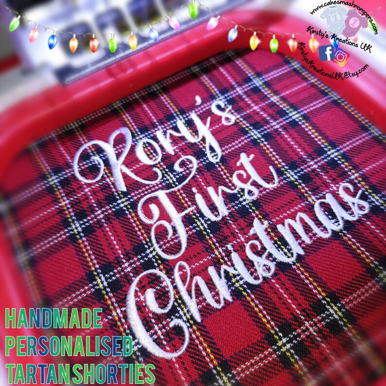 Handmade Tartan Plaid Christmas Romperall: Personalized Scottish Outfit bild 7