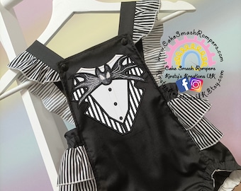 Jack Skellington Themed Outfit Children's Halloween Cosplay Autumn Outfit Skeleton Jack Nightmare Before Christmas Kids Outfit Shortalls