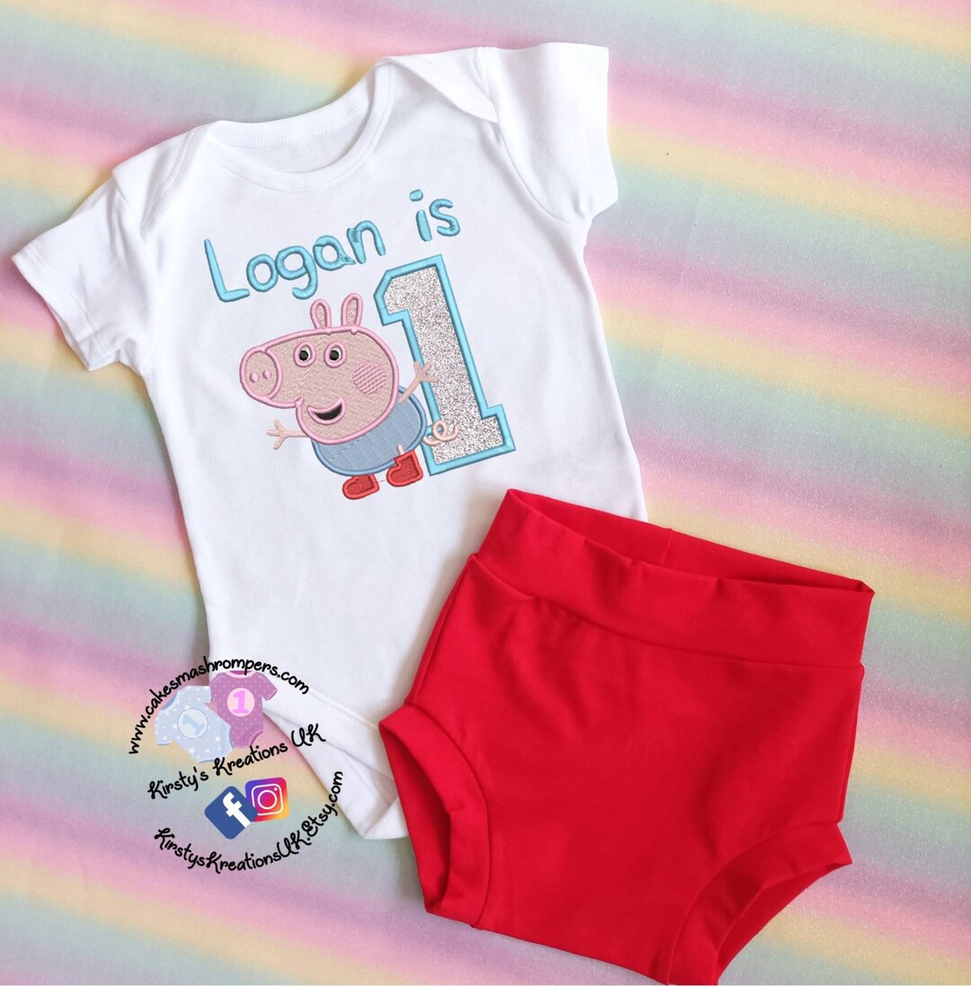 Pig Baby Boy 1st Birthday Cake Smash Outfit Party Photo Prop