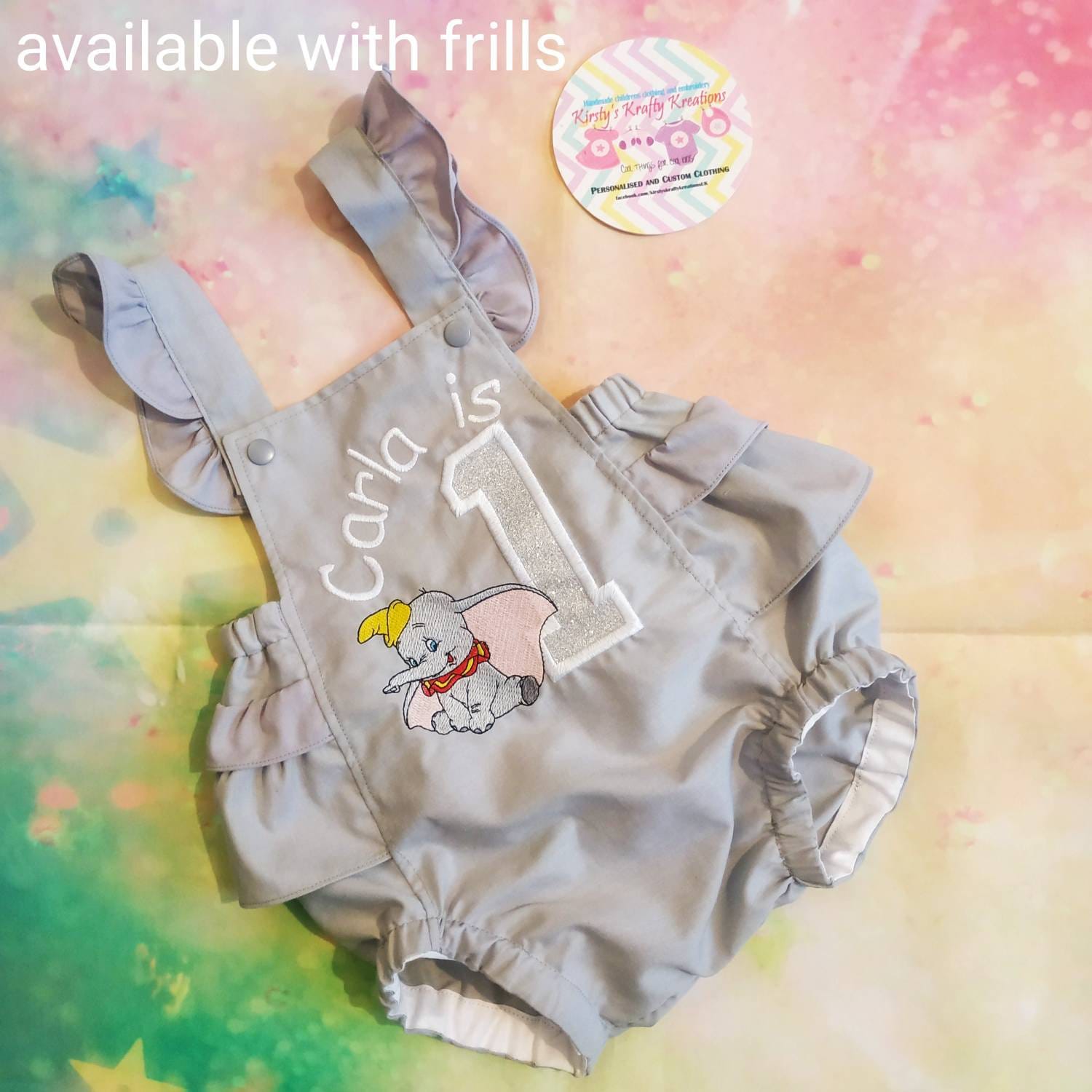Disney Dumbo Birthday Cake Smash Outfit Handmade Personalised