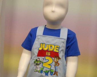 Toy Story Birthday Dungaree Overall Shortalls. Handmade Shortie JonJon Outfit Great for 1st 2nd 3rd 4th 5th Birthday Party Photoshoot Prop
