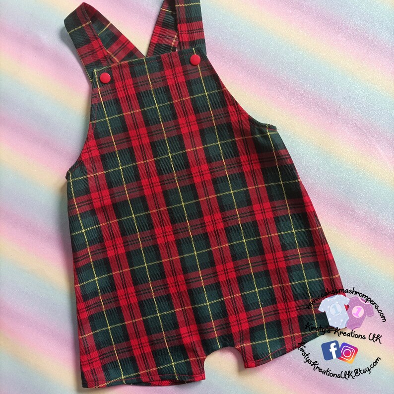 Handmade Tartan Plaid Christmas Romperall: Personalized Scottish Outfit bild 5