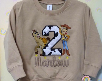Embroidered Woody's Round Up Birthday Sweater: Cowboy Toy Story Design