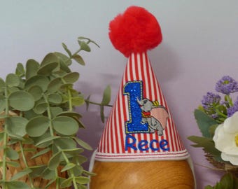 Dumbo Inspired Birthday Party Hat: Circus Theme, Personalized