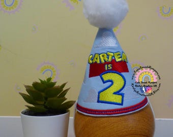 Toy Story 2nd Birthday Party Hat - Any Age Birthday Milestone Marker Birthday Hat Photo Prop - Matching Romper and Hat option - 1st 2nd 3r