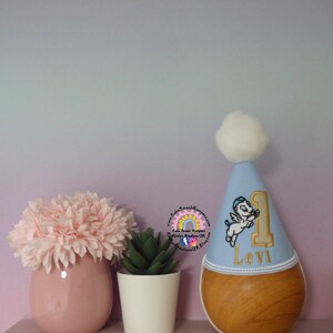 Custom Pegasus Birthday Party Hat: Embroidered Baby Hercules Theme image 16