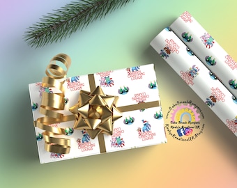 Luxury Christmas Gift Wrap - Disney Stitch Themed Xmas Holiday Wrapping Paper.  Classic Experiment 626 Gift Wrapping Paper Personalised