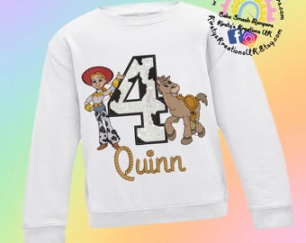 Embroidered Cowgirl Jessie's Round Up Birthday Sweater: Cowboy Toy Story Design