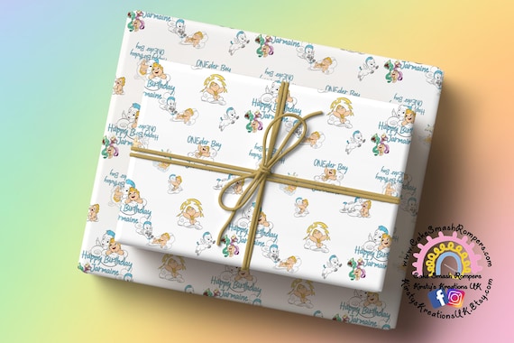 Baby Hercules ONEder Boy Gift Wrap: Personalized Birthday Wrapping Paper