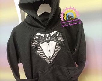 Nightmare Before Christmas Inspired Jack Skellington Hoodie Sweatshirt Sally Jumper Oogie Boogie Dress Up Cosplay Fan Art Costume Embroider