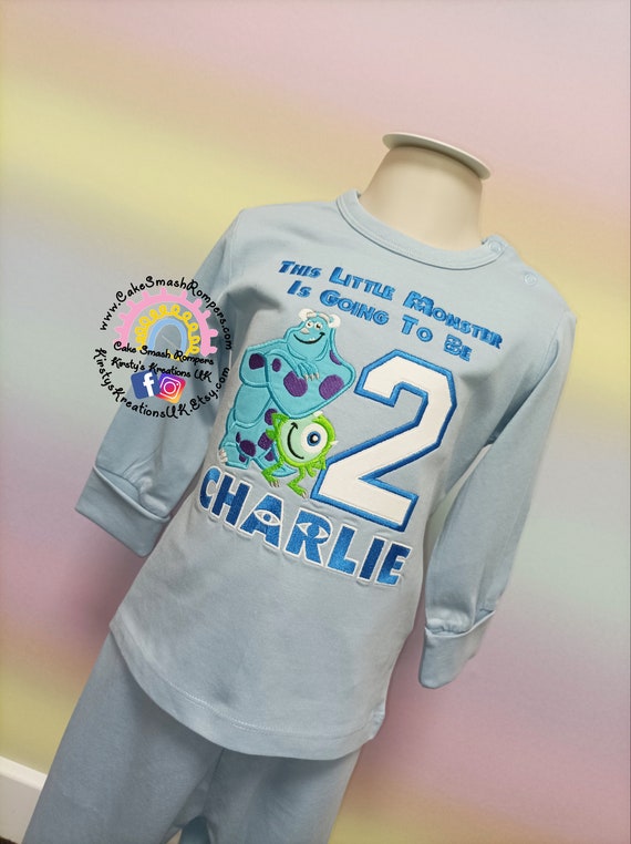 Buy Monsters Inc When I Wake up I Will Be 100 Organic Cotton Jersey PJ Set. 1st 2nd 3rd Birthday Pyjama Set Withglow in Dark Blue Pink Boy Girl Online in India