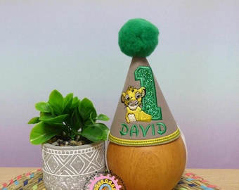 Simba Lion King 1st Birthday Party Hat: Safari Wild One Cake Smash Prop