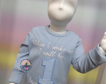 Baby's First Birthday When I Wake Up I Will Be Birthday Pj Pyjama Set - Night before Birthday Pajama's Decorated Item 1st 2nd 3rd Organic