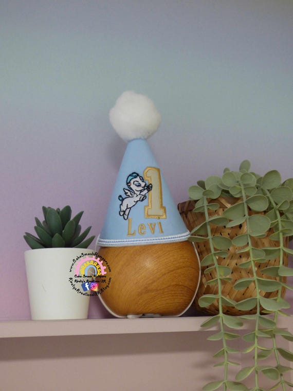 Custom Pegasus Birthday Party Hat: Embroidered Baby Hercules Theme