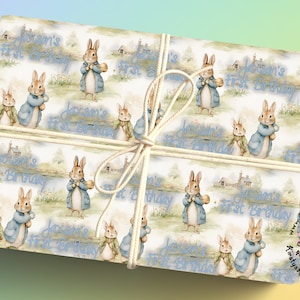 Carta da regalo personalizzata, foglio da 1 metro, carta da regalo con personaggio, torta smash, regalo di compleanno, carta per il 1°, 2°, 3°, 4°, 5°, 18°, 21° Natale