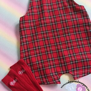 Handmade Tartan Plaid Christmas Romperall: Personalized Scottish Outfit bild 9