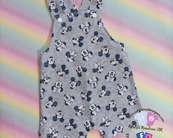 Handmade Cotton Mickey Mouse & Minnie Mouse Shortie Baby Romper - Ideal Gift for a New Baby, Baby Shower Baby Boy/Girl/Neutral Gifting Idea