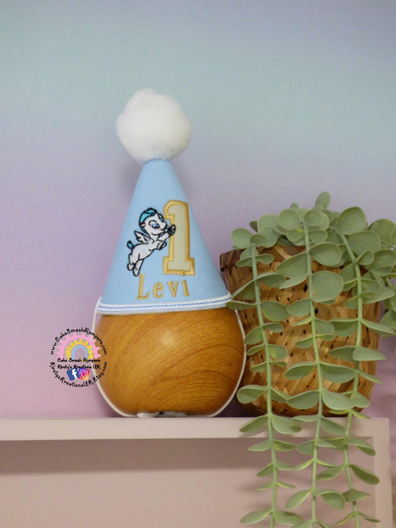 Custom Pegasus Birthday Party Hat: Embroidered Baby Hercules Theme image 18